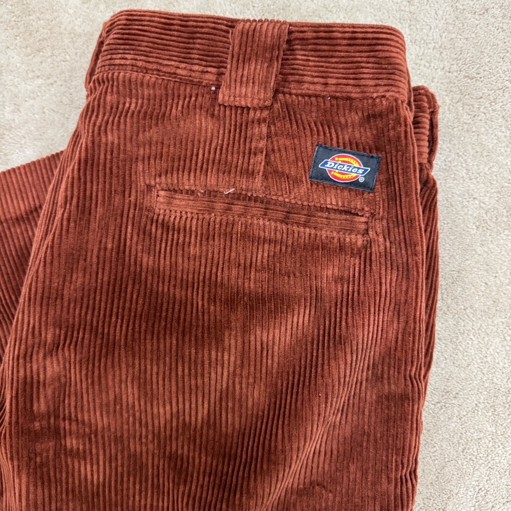 Dickies Rust Corduroy wide leg cargo style pants
